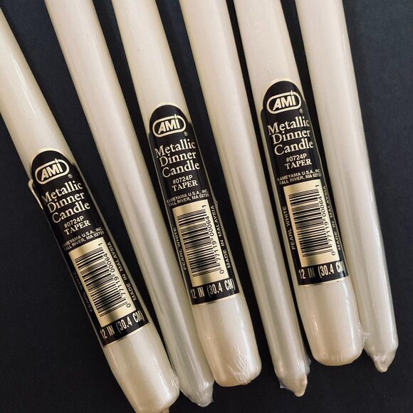 AMI Metallic 12" Tapered Dinner Candles NIB - Picture 2 of 5